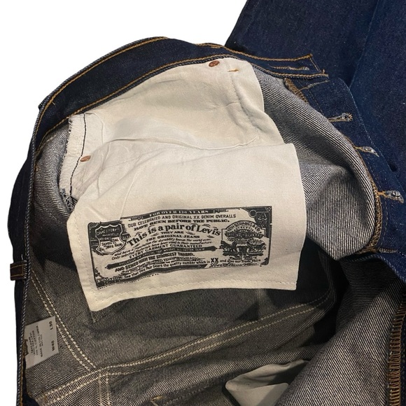 Levi's 501 XX Jeans Blank Red Tag Black Batwing Men Dark Wash 40x30 Actual 38x26 - Picture 11 of 15